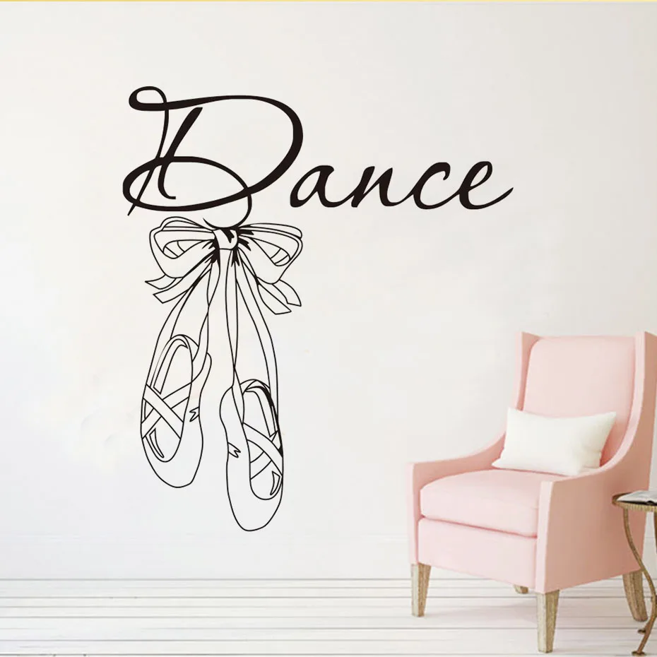 DCTOP художественный дизайн танцевальные наклейки на стену Балетные Туфли балетки