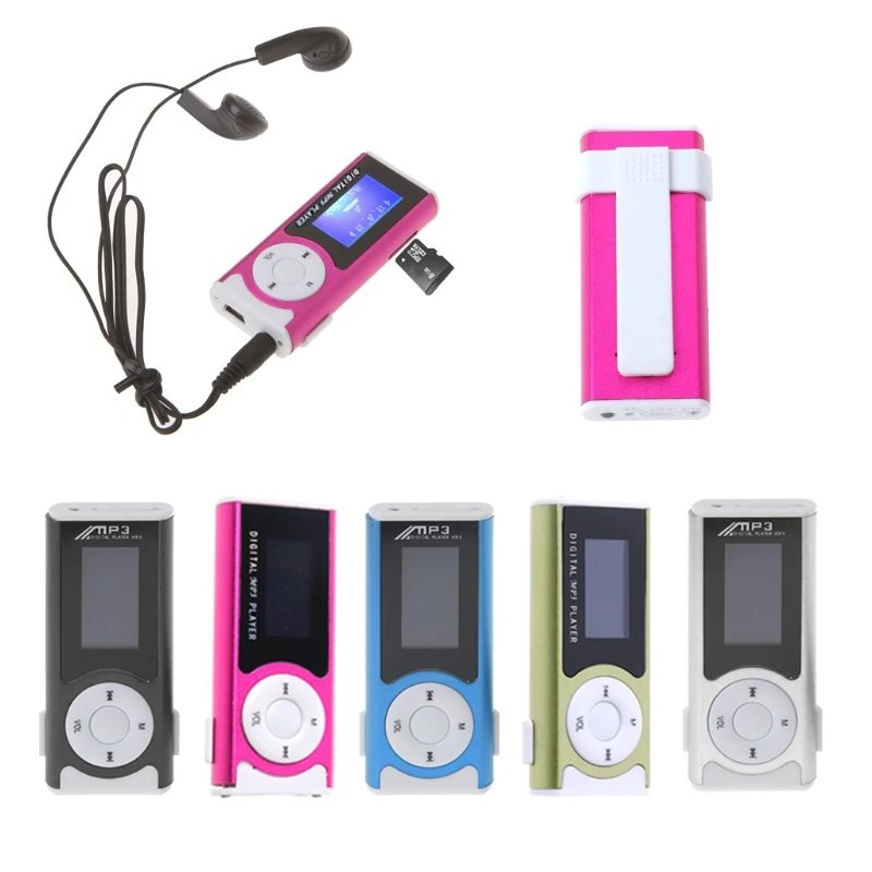 OOTDTY MP3 Mini USB алюминиевый ЖК экран 32 ГБ Micro SD TF карта клип дизайн цифровой