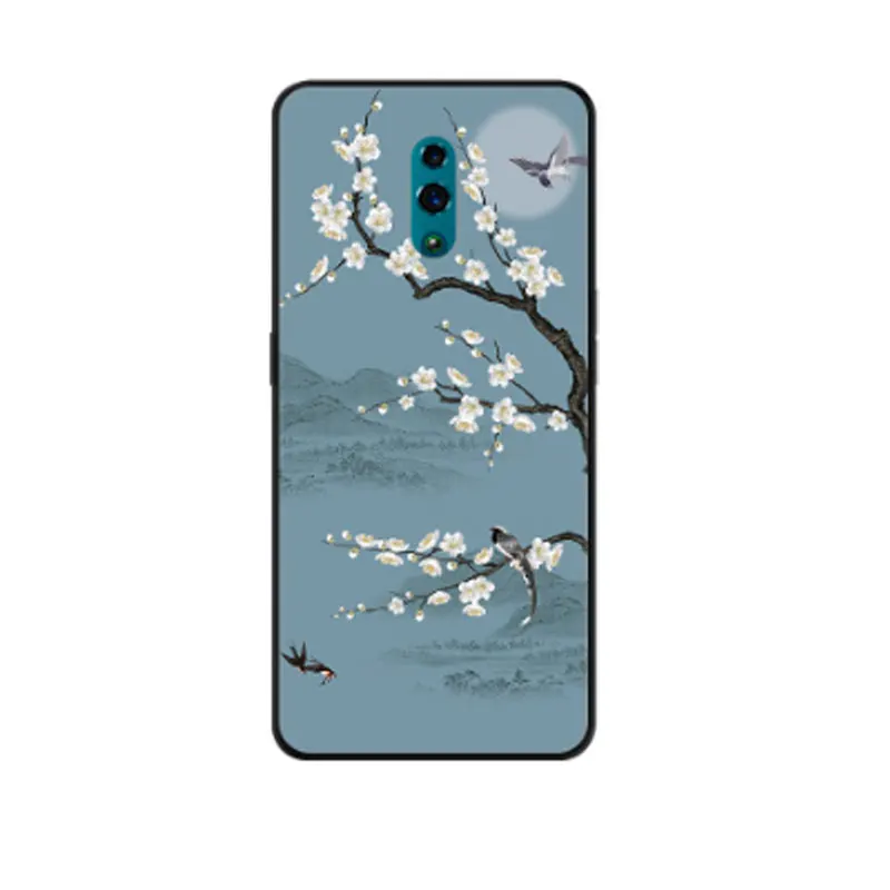 Силиконовый чехол для OPPO Reno 2 Чехлы черные Бампер Мягкий ТПУ задний Ace Case Reno2 Z 10X Zoom