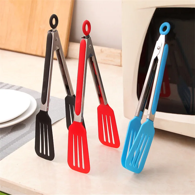 

1Pc Colorful BBQ Tongs Cover Handle Kitchen Tool Lock Design Barbecue Clip Clamp Stainless Steel Food Tong