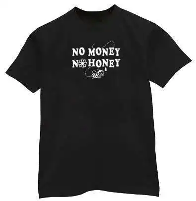 Нет денег нет Мёд забавные Bumble Bee футболка|Мужские футболки| |