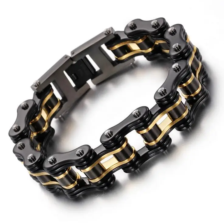 Men Women Black blue Bike Bicycle Motorcycle Chain Bracelets Jewelry Orange Red Titanium Stainless Steel Biker Bracelet Bangle | Украшения