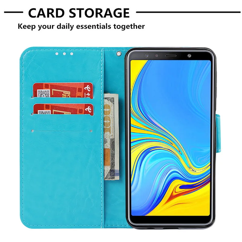 Модный кожаный чехол для Samsung Galaxy A7 2018 A750 A6 A8 Plus A3 A5 2015 2016 2017 Note 9 8 5 Note8 Мягкая