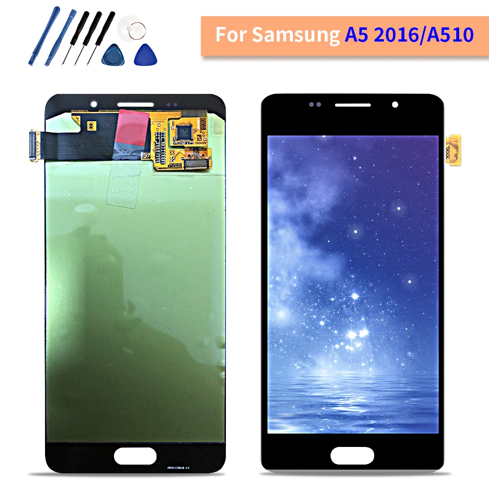 A510 lcd 5 2 &quotдля Samsung Galaxy A5 2016 A510M SM-A510F ЖК-дисплей сенсорный экран дигитайзер + рамка