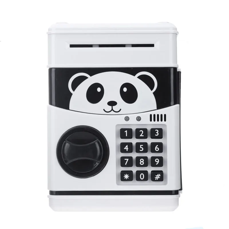 buy 1 pc ATM пароль панда форма копилка для монет Подарочная Копилка Автоматический депозит банкнота для детей копилки для женщин - Цвет: buy 1 pc