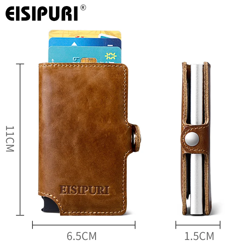 EISIPURU мужской блокирующий rfid кошелек мини из натуральной кожи деловой