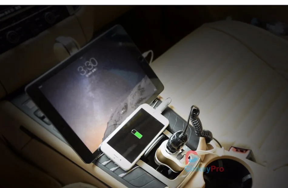 CinkeyPro автомобильное Зарядное устройство прикуриватель 2-Порты USB Зарядное устройство 2.1A автомобиля-Зарядное устройство мобильного телефона, Универсальные наушники для iPhone samsung зарядки