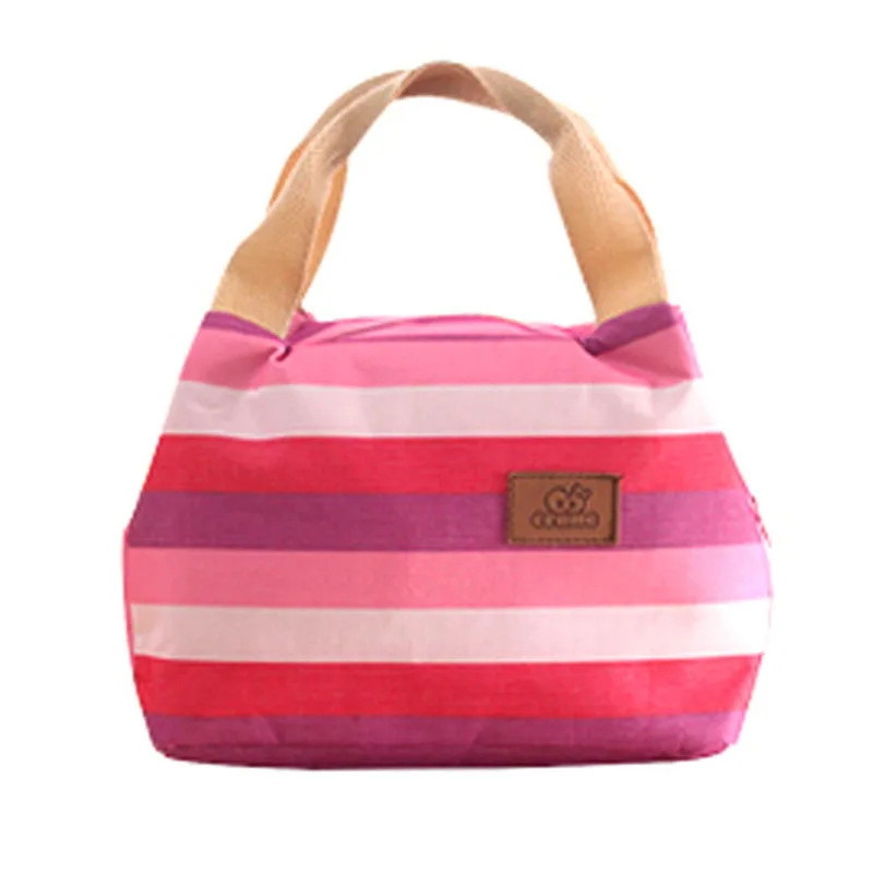 18 шт./лот полосатая Портативная сумка для обеда термоизолированные сумки тоуты