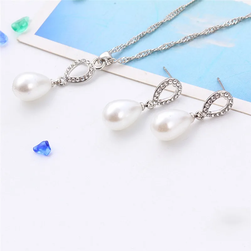 PINKSEE роскошные свадебные хрустальные стразы имитация жемчуга ожерелье висячие