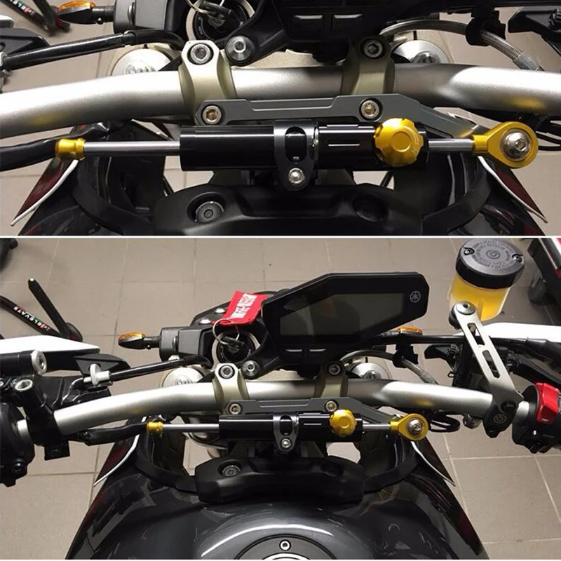 Moto rcycle moto CNC демпфер руля StabilizerLinear Обратный контроль безопасности MT 07 09 YZF R1 R6 Z800 Z750