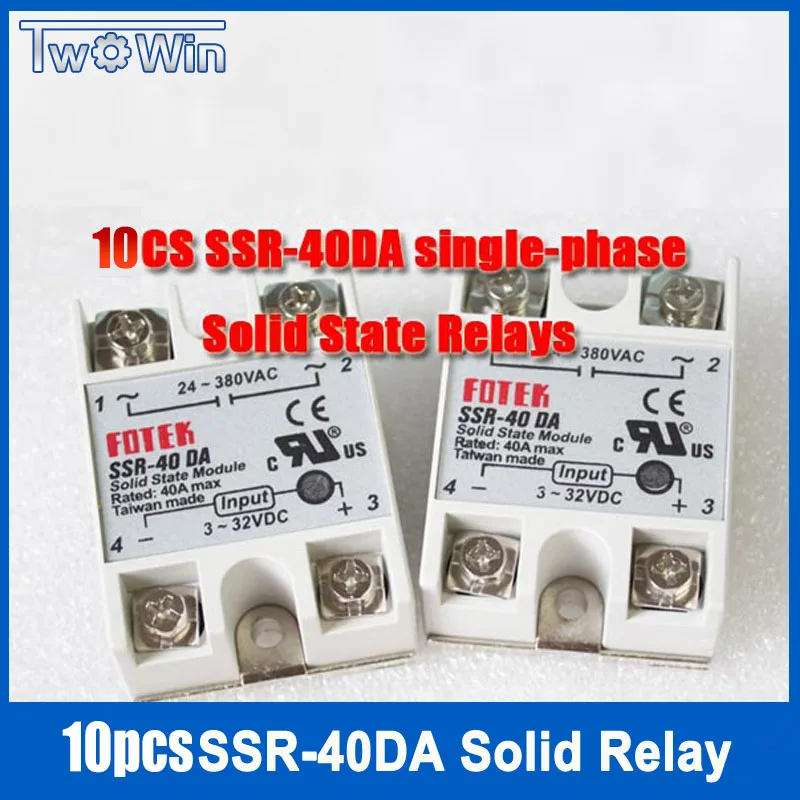 10 шт. FOTEK SSR 40a твердотельное реле Однофазное вход 3 32 В DC Выход 24 380 AC бесплатная