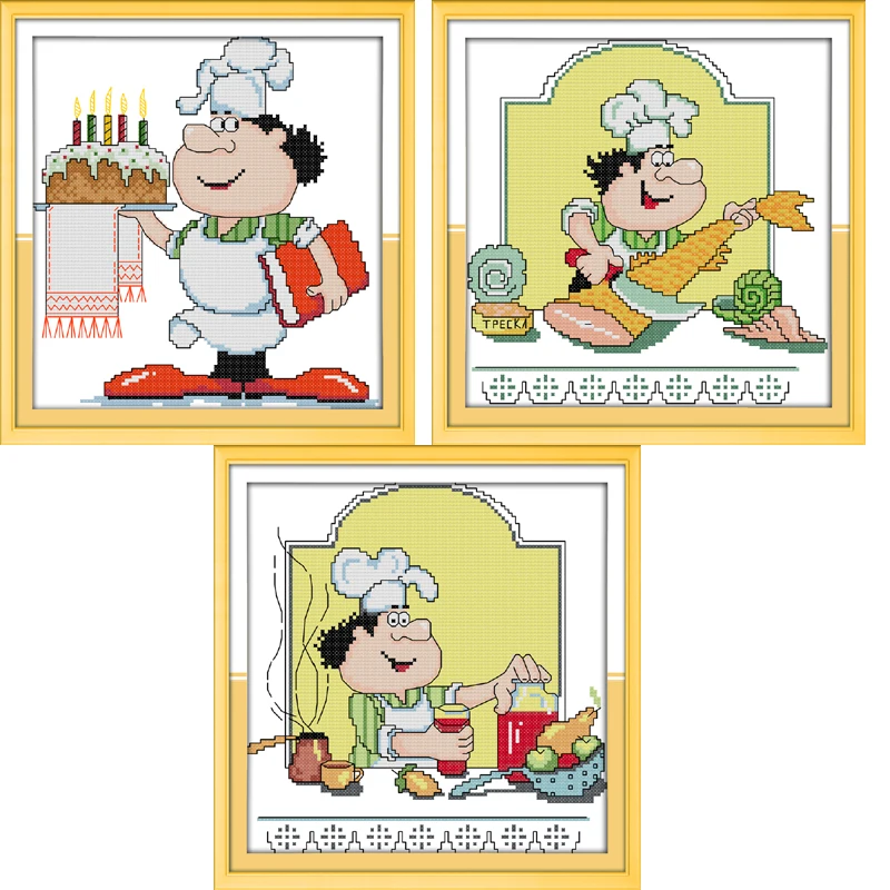 Joy Sunday Cook DIY Набор для рукоделия вышивки крестиком набор из холста с принтом