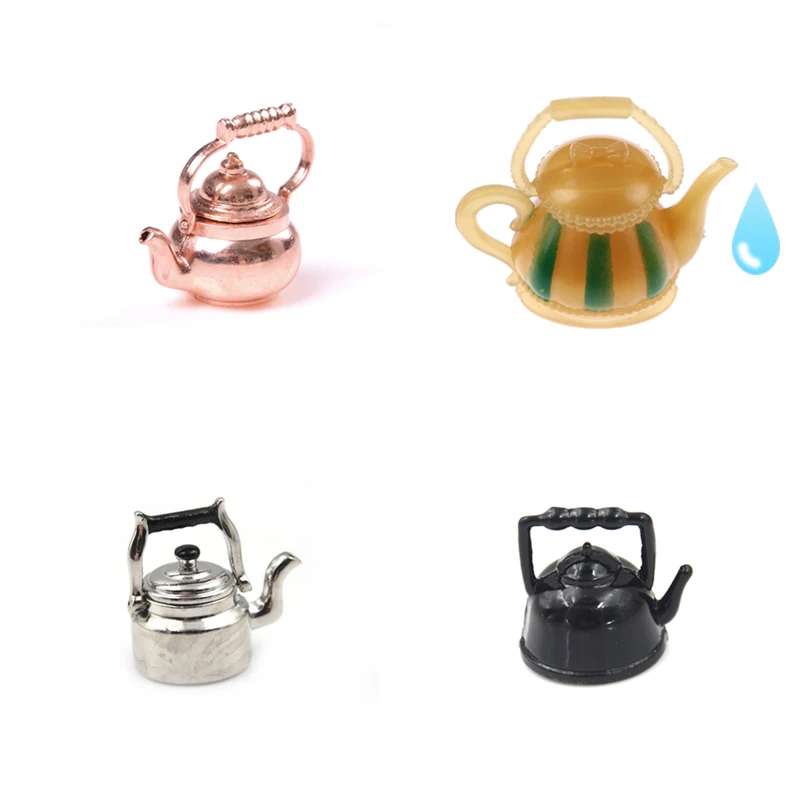 

1/12 Dollhouse Miniature Copper Tea Kettle/Tea Pot Classic Toys Pretend Play Furniture Toys for Miniature Kitchen Accessory
