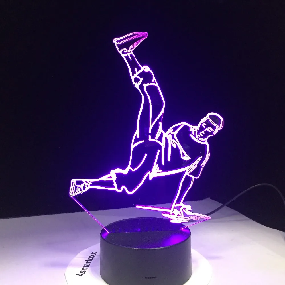Уличных танцев светодиодный USB 3D ночные светильники 7 цветов лампа диско