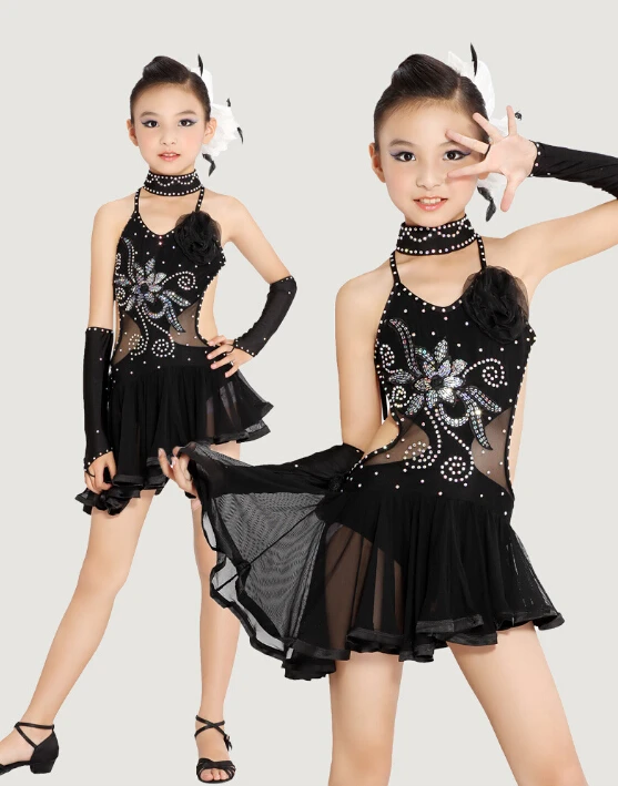 Костюм для выступления на сцене черно желтый Модный костюм латинских танцев