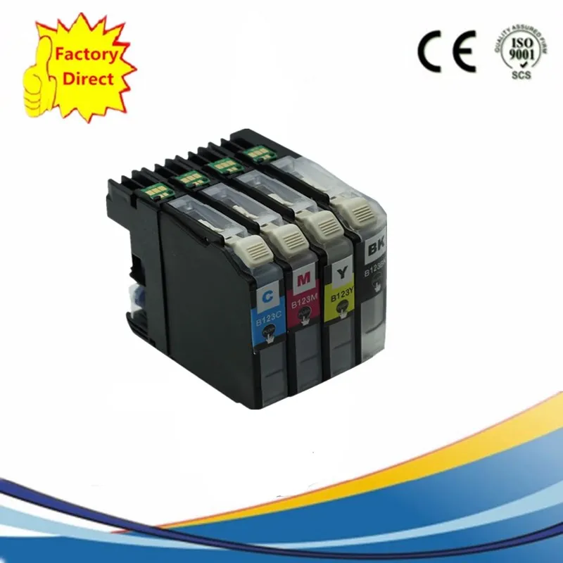 1SET 4PCS LC123BK LC123 LC123XL сменный картридж для принтера MFC-J4710DW MFC-J470DW MFC-J6920DW MFC-J870DW MFC-J245 MFC-J650DW - Цвет: 1SET 4PCS
