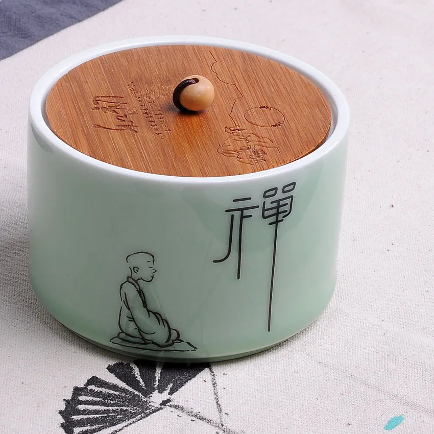 Чайные банки Longquan печной фарфор Caddy Ceramic Zen ceremony чайный набор банка для хранения