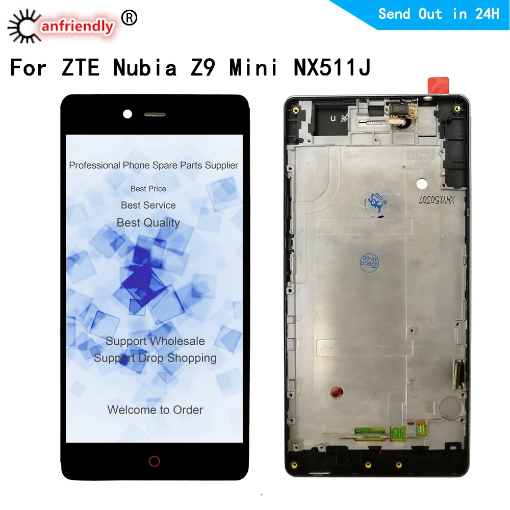 

For ZTE Nubia Z9 Mini NX511J NX511 NX511H LCD Display+Touch Screen Digitizer with frame Assembly For Nubia Z9mini Display LCD