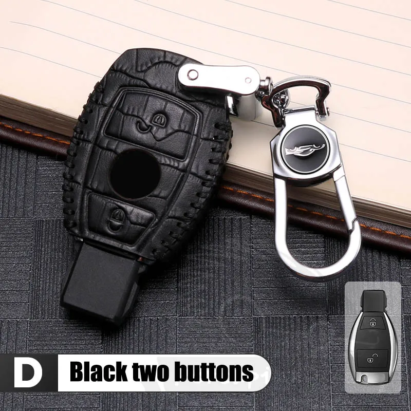 D Black Для Mercedes Benz W203 W204 W212 C180 GLK300 CLS CLK CLA SLK C S N E класс дистанционный ключ дистанционного управления чехол кожаный чехол для ключей набор мешок - Название цвета: D Black