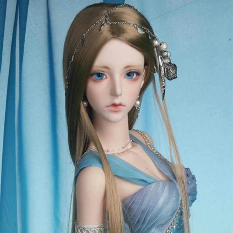 Allaosify синтетические волосы Длинные прямые BJD парик для кукол серебристо-серый