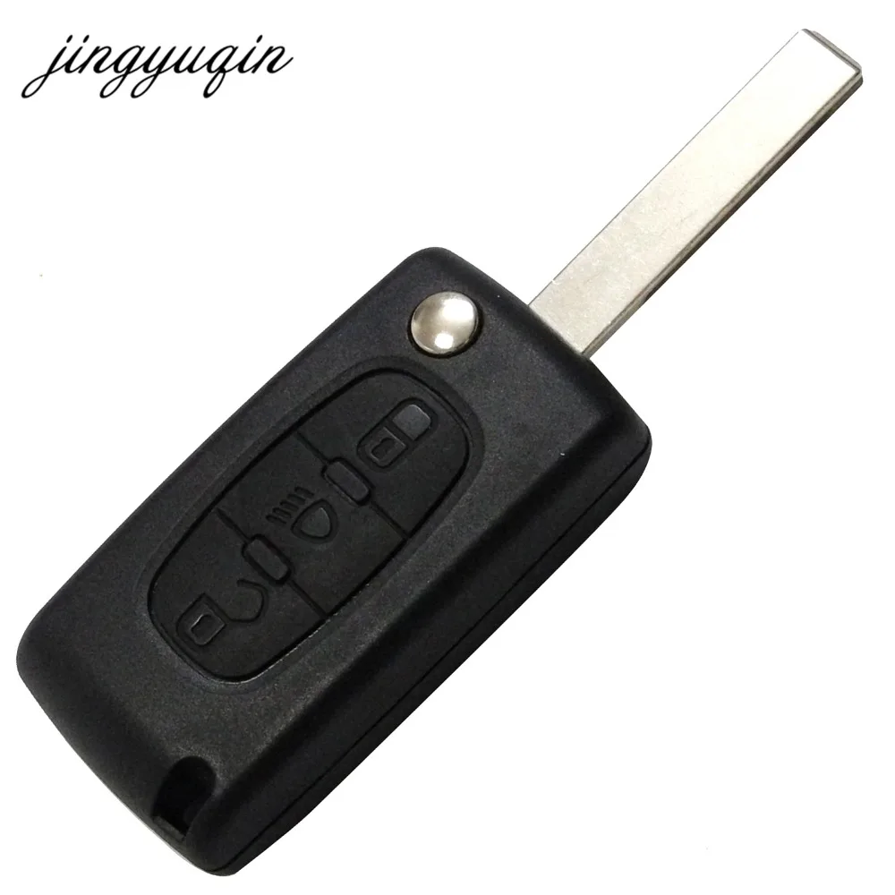 Jingyuqin VA2/HCA лезвие брелок в виде ракушки для PEUGEOT 207 406 307 308 408 107 партнер 306 407 флип ключа автомобиля чехол 3 кнопки Ce0523 Ce0536