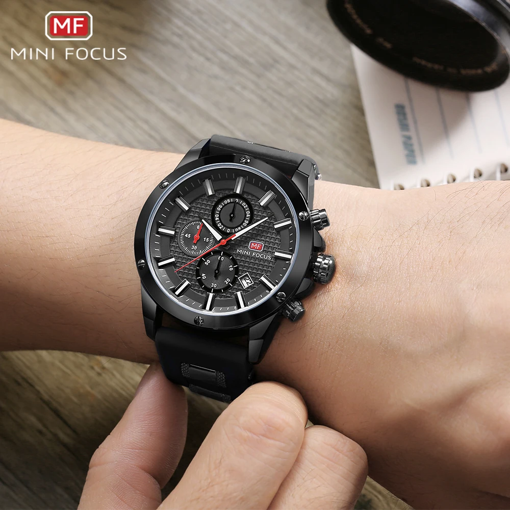 Топ люксовый бренд MINIFOCUS военные часы Мужские Аналоговые кварцевые мужские