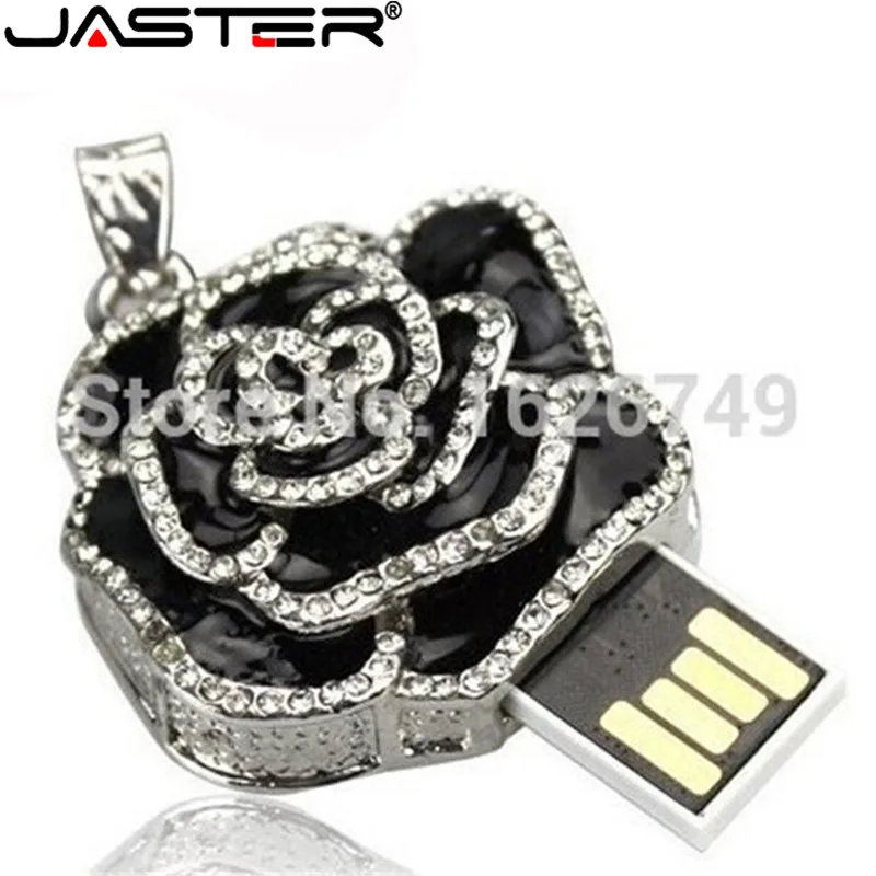 JASTER цветок USB флэш-накопитель 128 ГБ USB флэш-диск подарок девушке хрустальное ожерелье pendrive8гб 64 ГБ USB 2,0