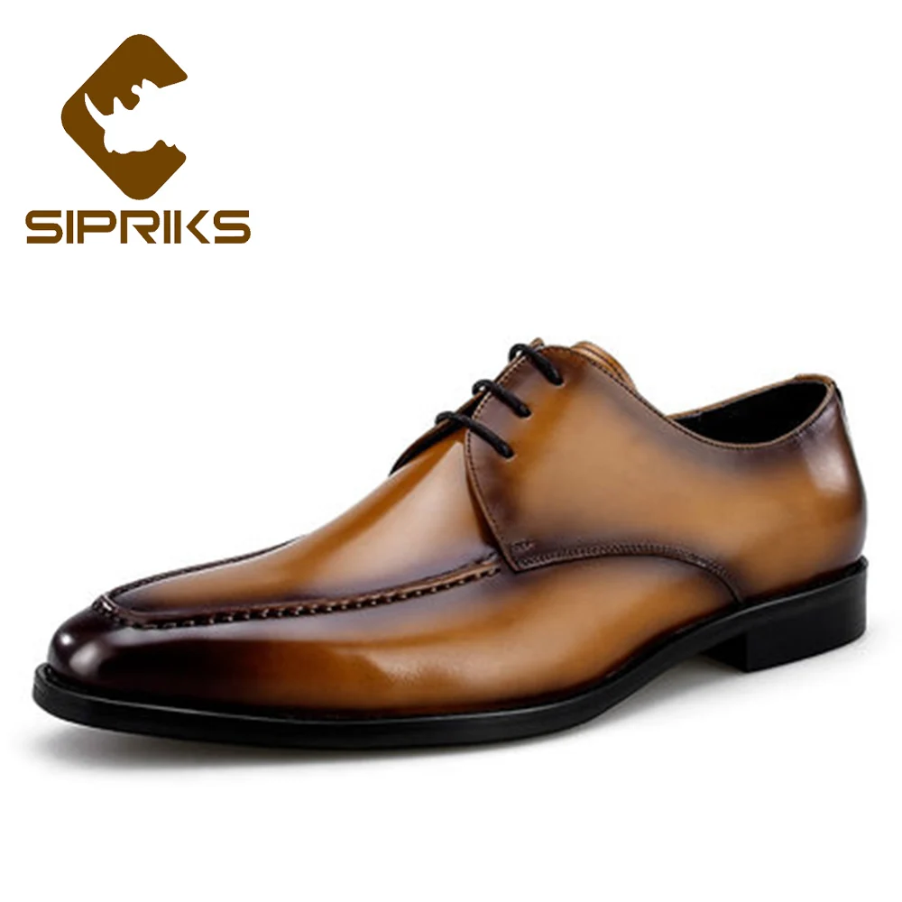 

Туфли Sipriks мужские кожаные коричневые, с патиной, деловые, офисные