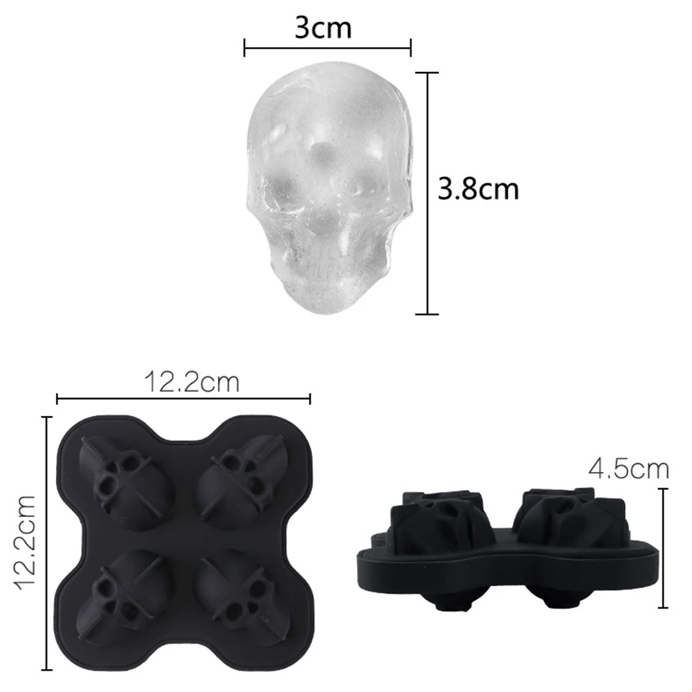 Силиконовые 3D формы для кубиков льда DIY форма черепа Форма прессформы бара кухни