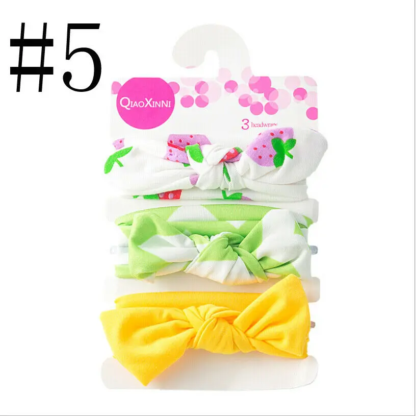 

2019 New Style Print 3 Pieces Hot Toddler Baby Girls Headband Bowknot Flower Elastic Headwear Hairband