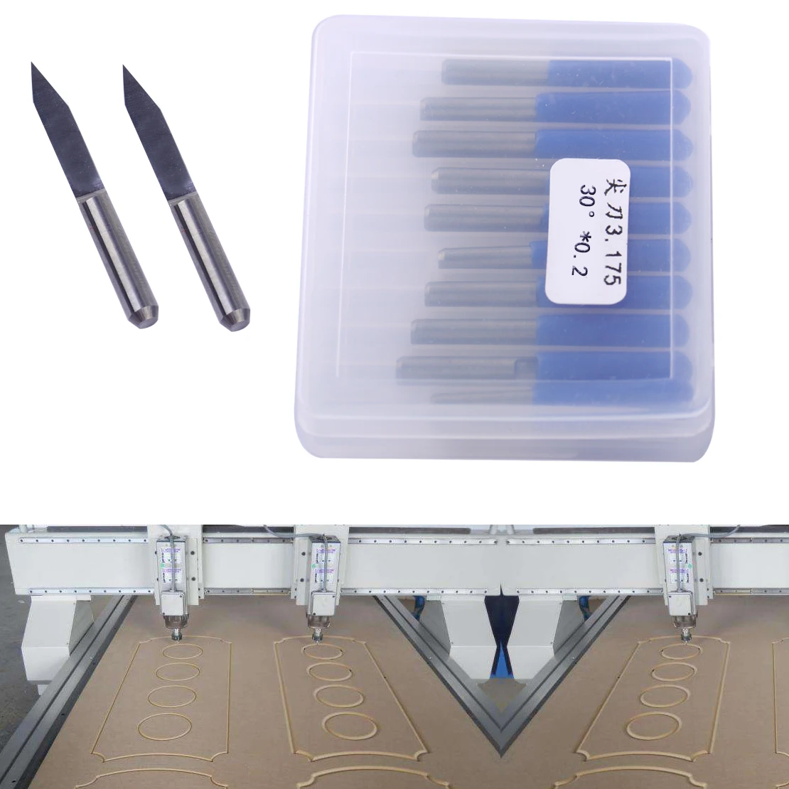 

LETAOSK 10pcs V-Shape Tungsten Steel 30 Degree 0.2mm PCB Engraving Bit CNC Router Tool