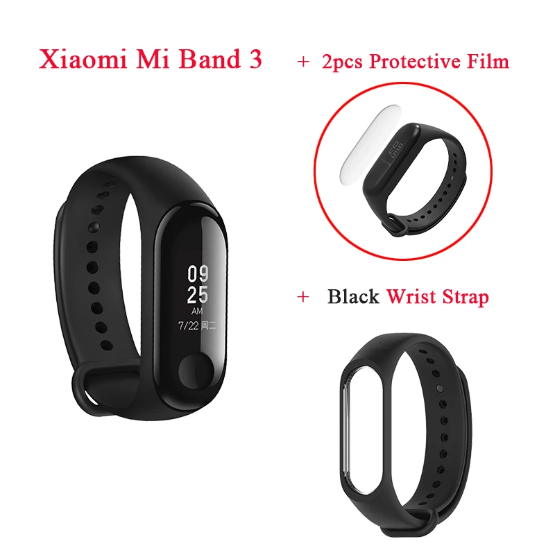 Add Black Bracelet Глобальная версия Xiao mi Band 3 Smart Bluetooth mi band 3 фитнес-трекер OLED экран Водонепроницаемый умный браслет - Цвет: Add Black Bracelet