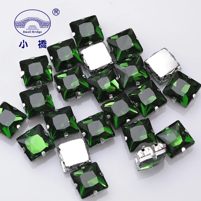 

Colorful Square Crystal Sew On Rhinestone Flatback Diy Decorative Rhinestones Loose Glass Rhinestones For Clothing 10PCS S063