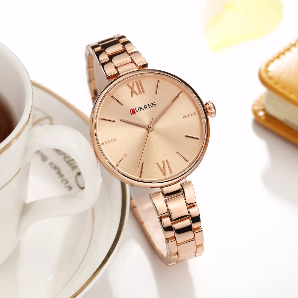 CURREN женские часы Montre Femme Модные браслет из нержавеющей стали с большим
