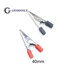 Металлический зажим под крокодила 40 мм, Электрический зажим для тестирования измерительного щупа с пластиковым зажимом под крокодила, 10 шт.лот