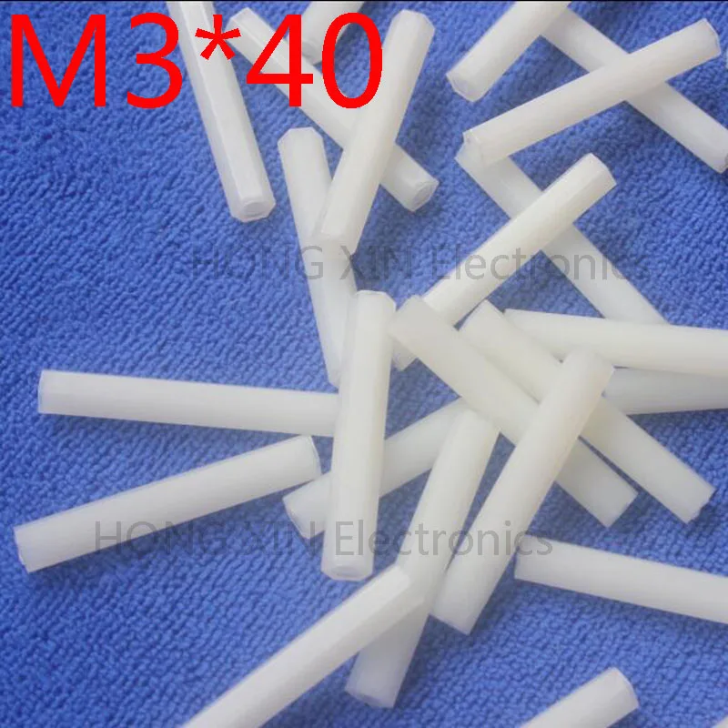 M3 * 40 мм 1 шт. Белая нейлоновая Шестигранная Женская противостоящая прокладка