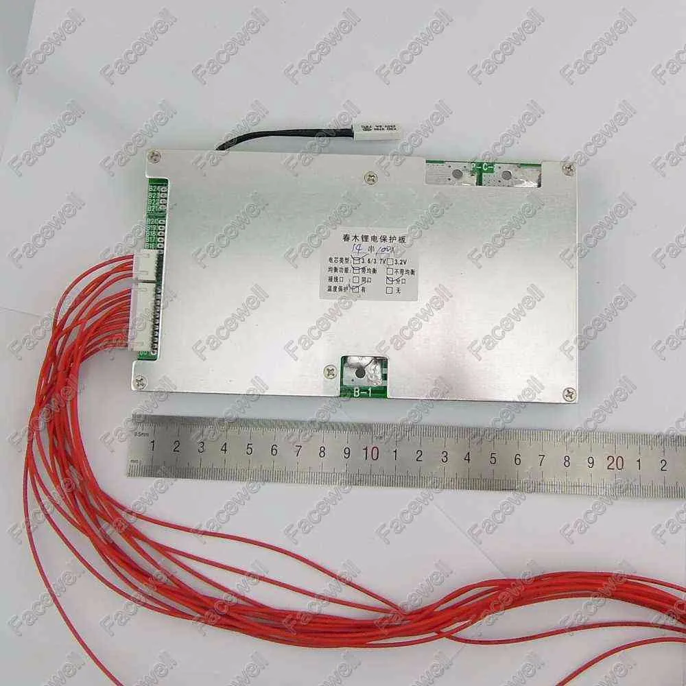 1 шт бренд 14s 100A 51 8 v BMS 14 ячеек защита батареи bms плата полимерная литиевая батарея