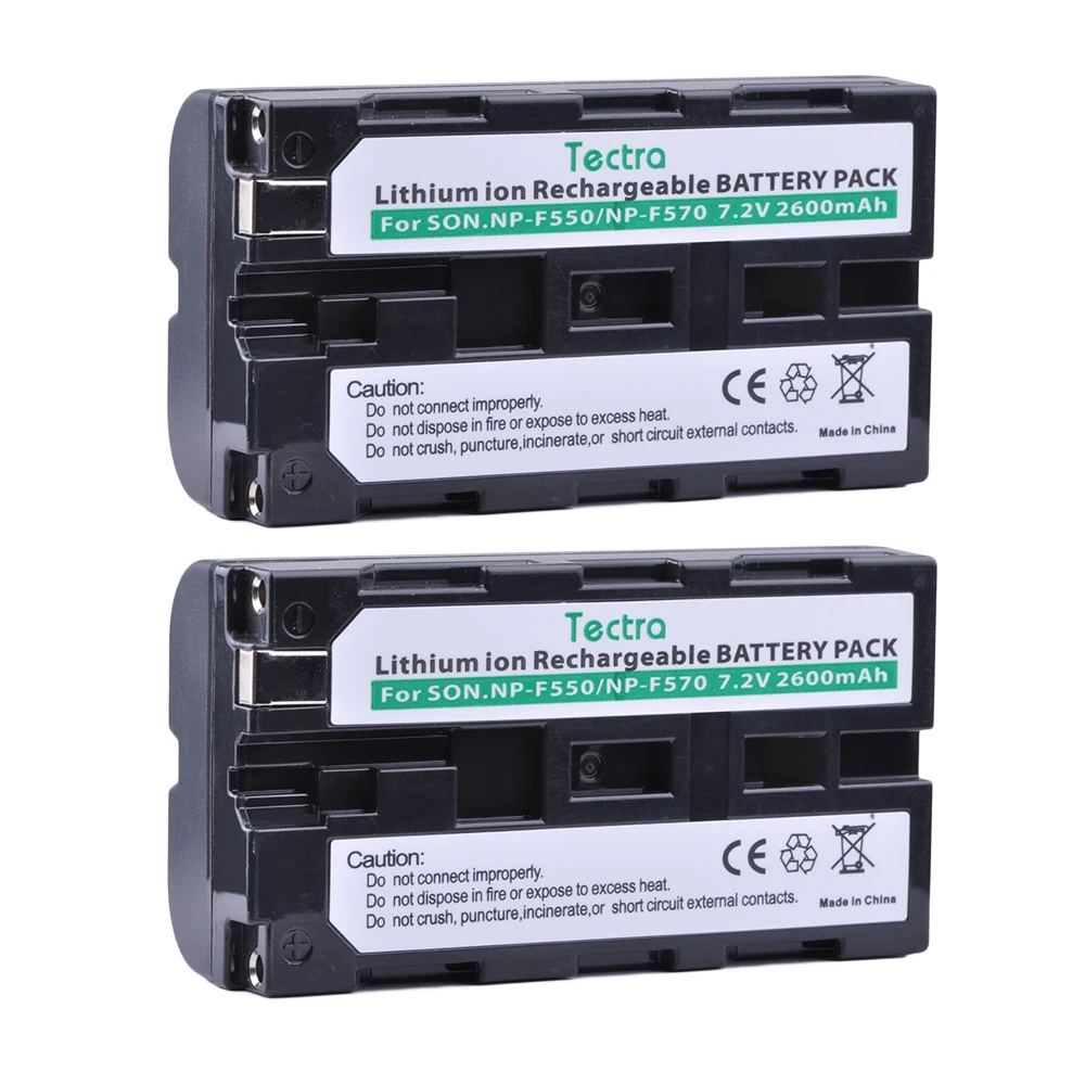 Tectra 2600 мАч 2 шт. NP F550 NPF550 F570 батарея для Sony CCD TR3000 TRV85 DCR VX2000 NPF570 батарея|camera battery|battery