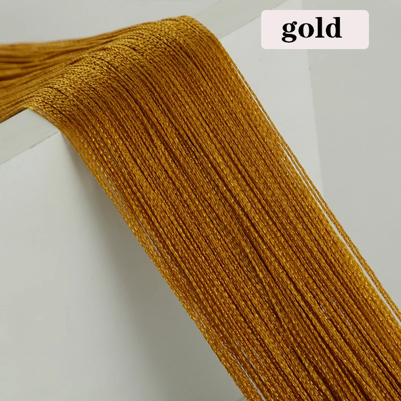 gold Разные цвета на выбор, 100 см X 200 см, нитевые занавески для гостиной, двери, стены, окна, панели, занавески с кисточками - Цвет: gold
