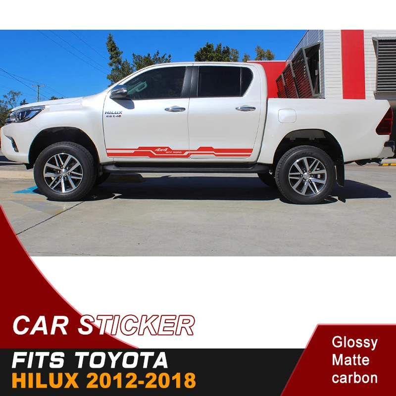 Подходит для TOYOTA HILUX revo и vigo 2012 2013 2014 2015 2016 2017 2018 hilux racing side stripe graphic Vinyl moutain