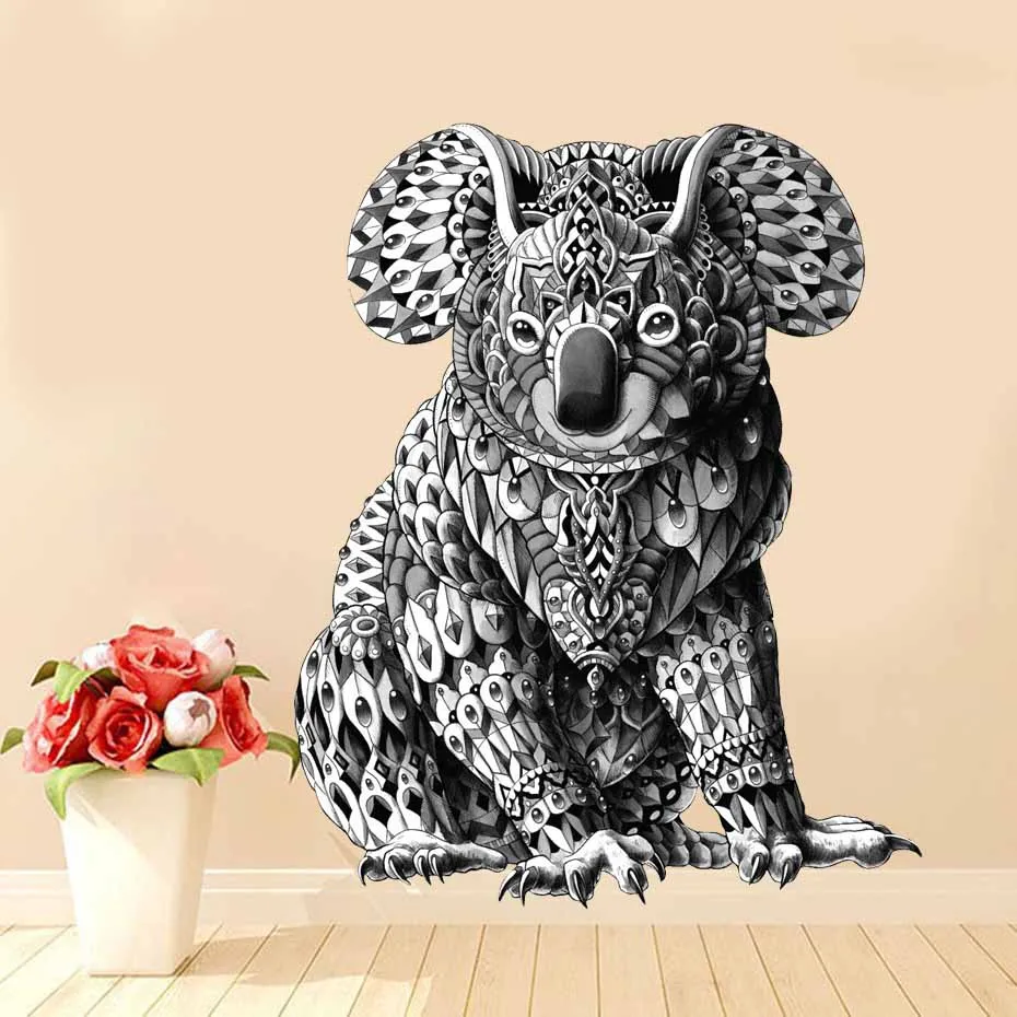 Ретро Koala наклейки на стену животные настенные художественные для спальни