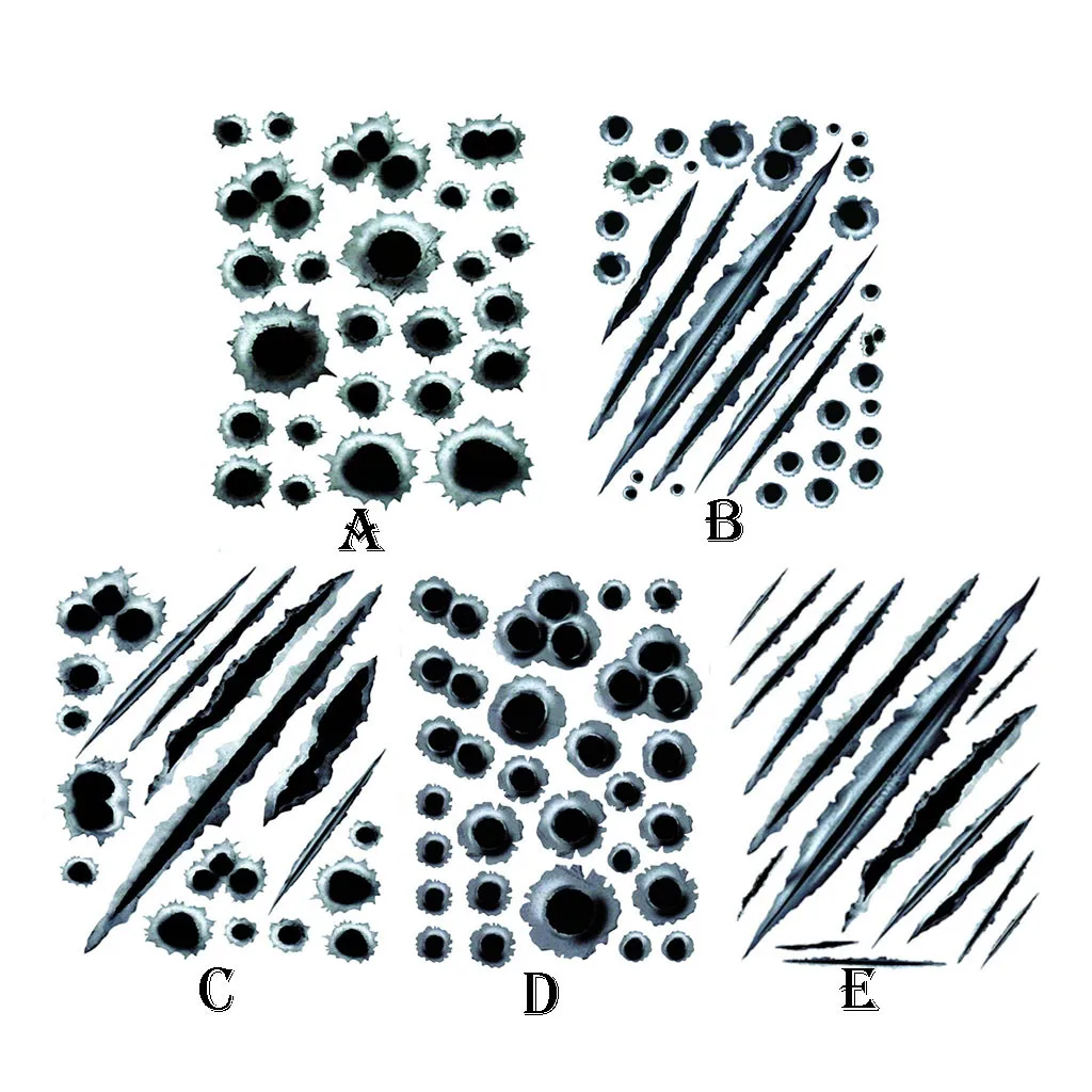 Автомобильные 3D наклейки s пули с отверстиями царапины поддельные мотоцикл
