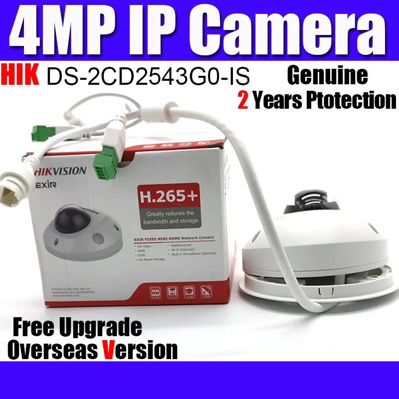 Камера h.265 4 МП ip poe встроенная микро фиксированная на английском и русском языках