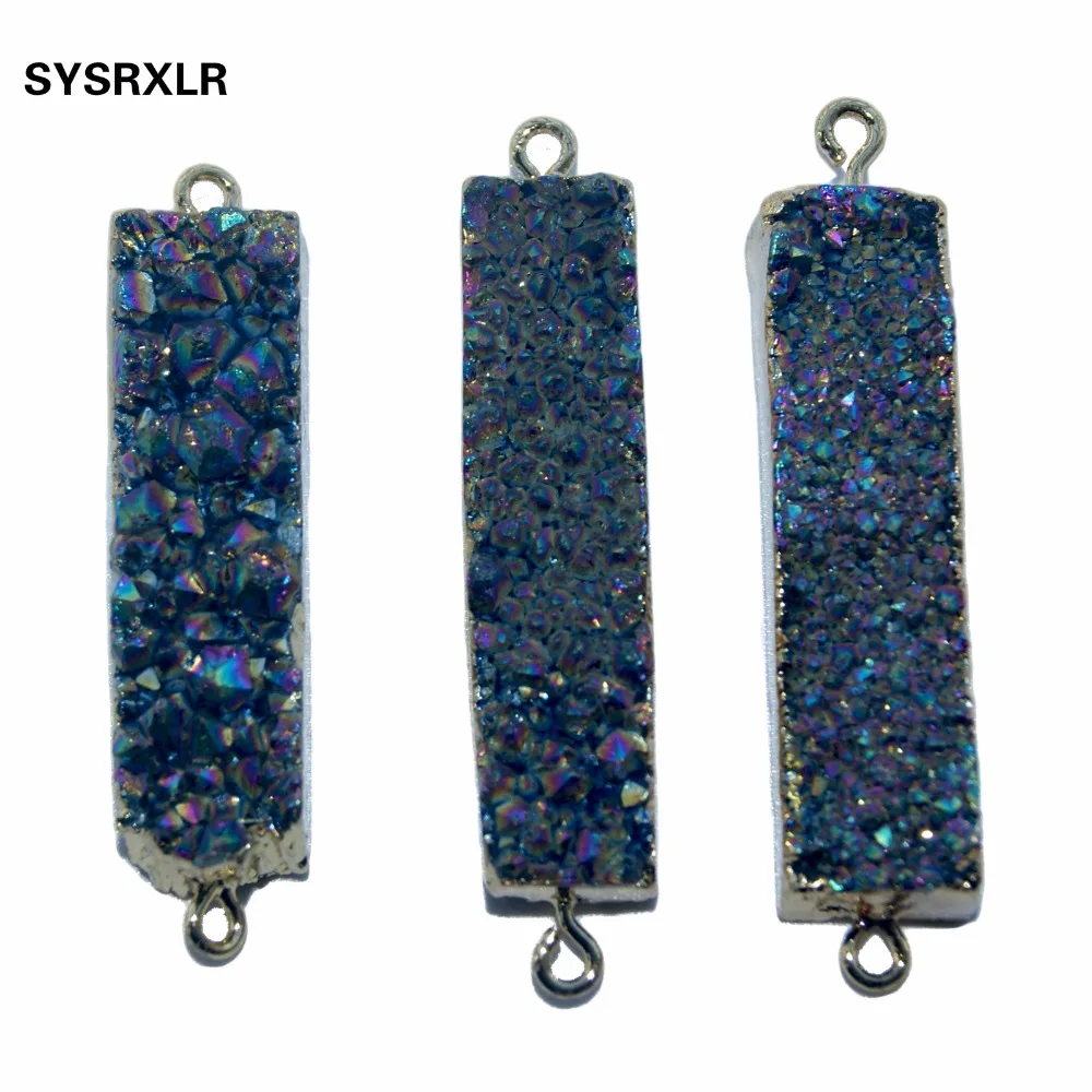 Оптовая продажа натуральный кристалл Druse прямоугольный жеодовый камень черный