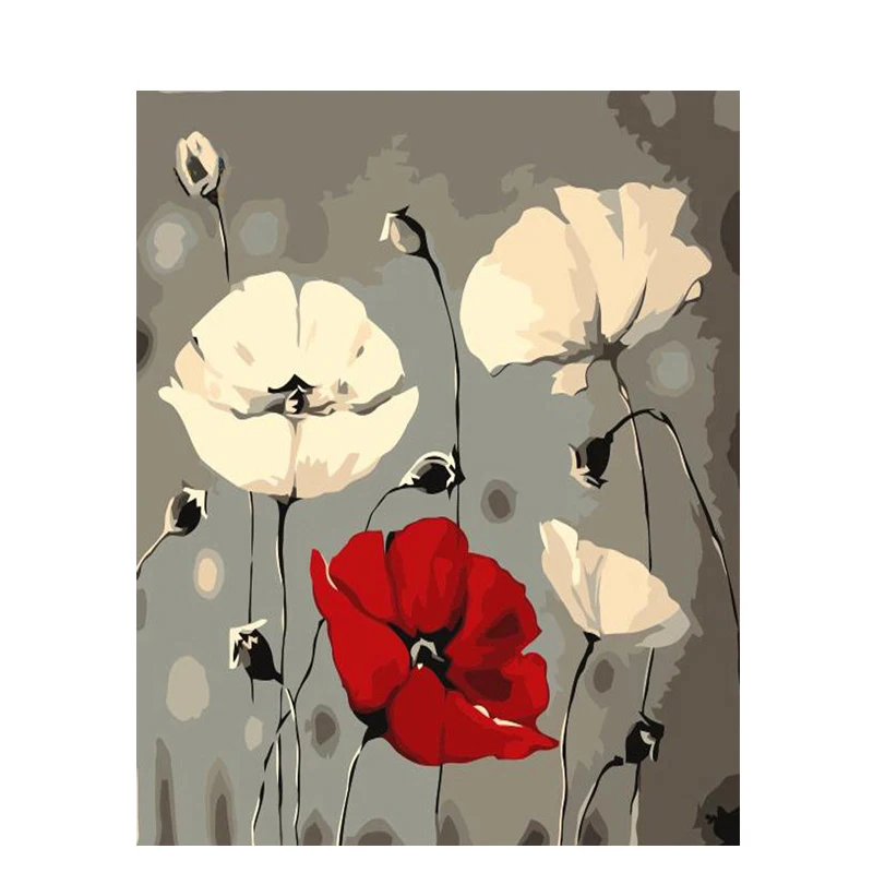 

Nordic Flower DIY Digital Painting By Number Modern Wall Art Canvas Painting Christmas Unique Gift Room Decor 40x50cm