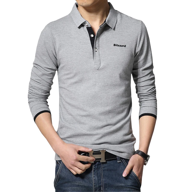 Brand New Mens Polo Shirt Fashion Letter Print Long Sleeve High Quality Shirts Camisa Masculina Trend Man Polos | Мужская одежда