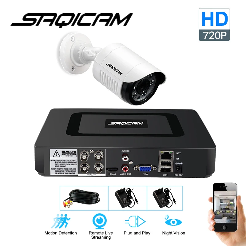 Saqicam 4CH CCTV камера системы 720 P видео рекордер 1080N Гибридный DVR AHD 1 шт. | Система наблюдения -32823108095