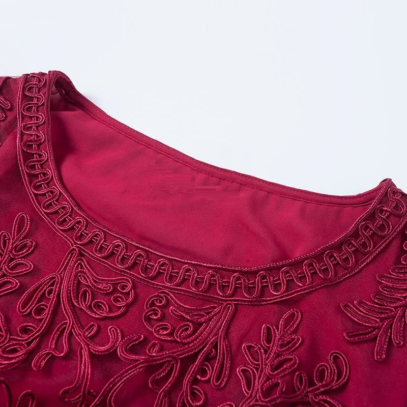 Новинка одежда больших размеров винтажное женское роскошное платье с вышивкой