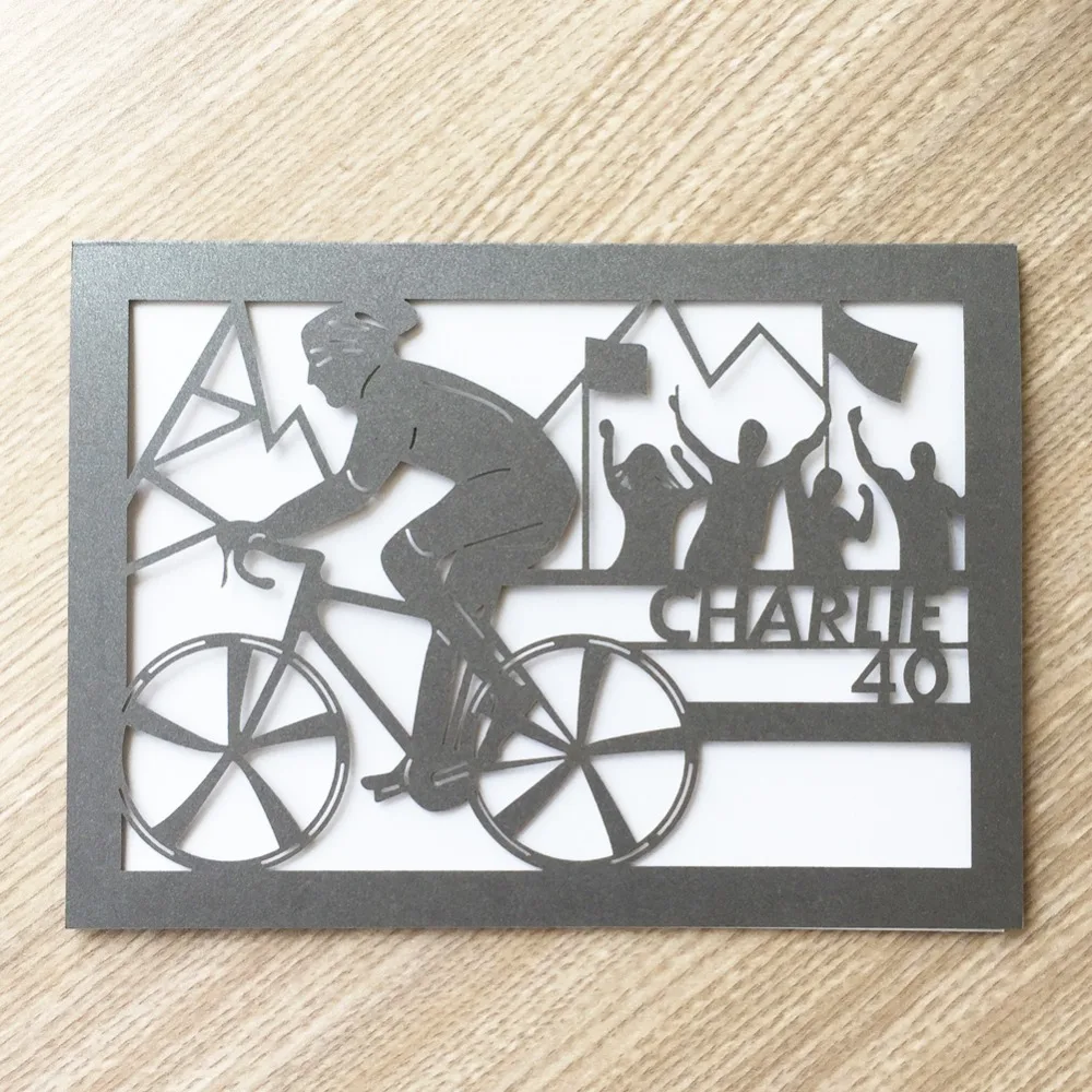 

40pcs/lot Hotsale Purple Bike Race Pearl Paper Card For Holiday Invitation Promotion Business Party Father Day Grand Event