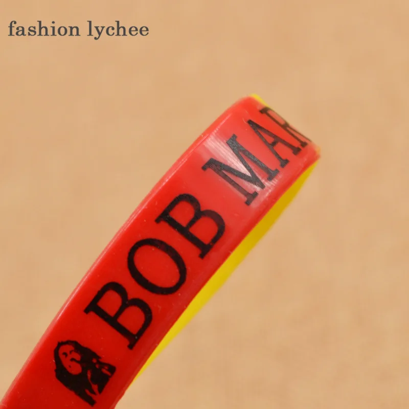 Модный силиконовый браслет lychee в стиле унисекс для музыканта Боба Марли|bracelet